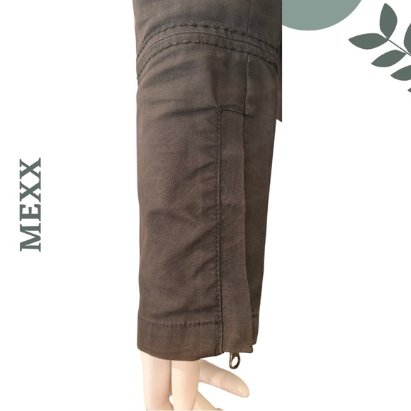 Mexx Military Style Utility Jacket Brown Asymmetrical Button Up Size 8 UK 12 - Picture 5 of 8